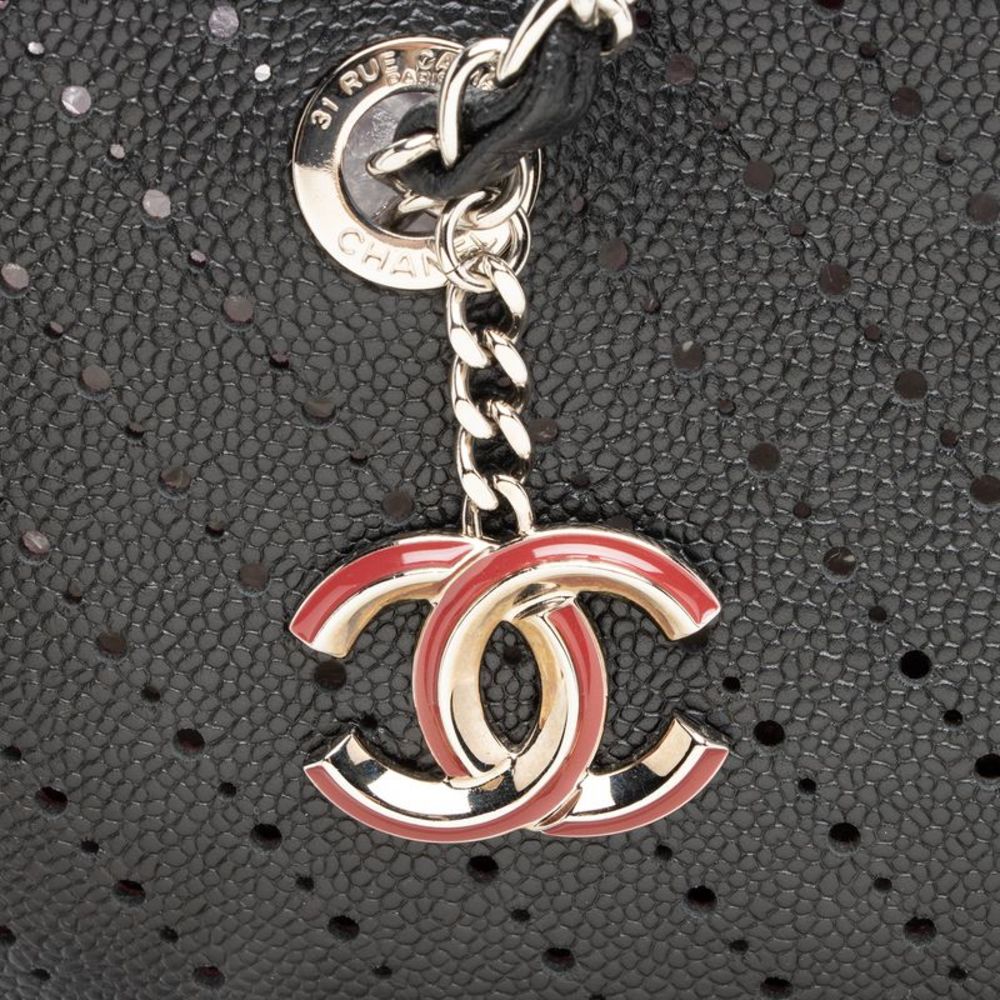 Chanel Perforated Caviar Leather CC Shopping Tote - Picture 12 of 13